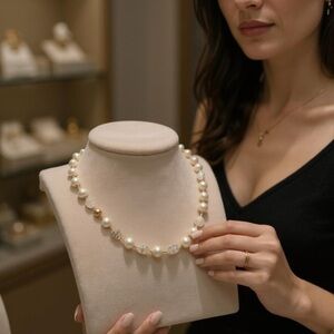 Glass faceted bead necklace 🤍🤍🤍